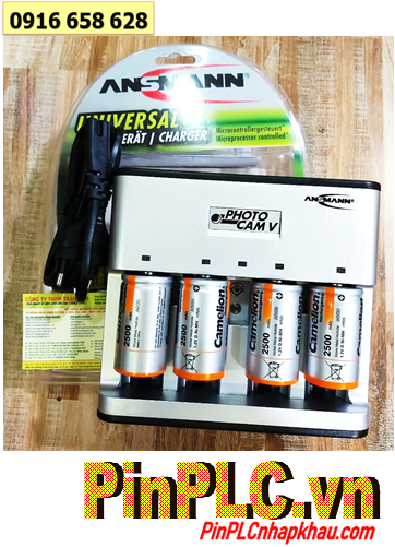 Ansman PhotoCam V (4 Camelion NH-D2500BP2) Bộ sạc Pin đa năng AA, AAA, C, D, 9v - Kèm sẳn 4 pin sạc Camelion D2500mAh-1.2v